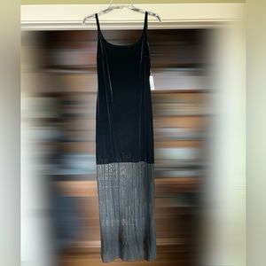 NWT Black Velvet Dress with Sheer/Beaded Bottom
